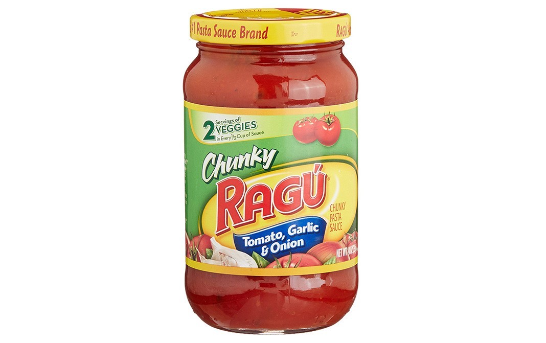 Ragu Tomato, Garlic & Onion, Chunky Pasta Sauce   Glass Jar  396 grams